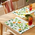 thumbnail image 4 of Placemat Set of 6 Orange Green Leaves Placemats for Dining Table Watercolor Leaf Washable Table Mats for Kitchen and Party Decor Indoor & Outdoor Use, 4 of 8