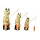 thumbnail image 4 of 3 piezas de estatuas de gatos, figuras decorativas, adornos creativos de madera para mesa. Verde naranja, 4 of 9