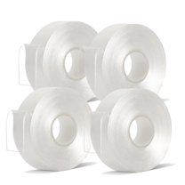 Teetheory Double Sided Tape, 32.8Ft Nano Double Sided Adhesive Tape Strips, Clear Mounting Sticky Two Sided Tape for Hanging Picture, Poster, Carpet, Photo Deco, 4Pack