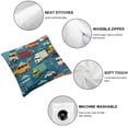 thumbnail image 6 of nygtbtfer Transportation Background Throw Pillow Covers Set of 2 Cute Cars and Decorative Pillowcases Soft Cushion Covers for Sofa Couch Bed Home Decor White, 6 of 7
