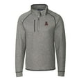 thumbnail image 2 of Men's Cutter & Buck Heather Gray Alabama Crimson Tide Mainsail Sweater-Knit Half-Zip Pullover Jacket, 2 of 3