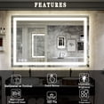 thumbnail image 2 of Mirrasia 40"x30" LED Bathroom Mirror Lighted Vanity Wall Mirror 3 Color Temperature Dimmable Mirror, 2 of 6