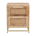 thumbnail image 2 of Powell Janie 2 Drawer Accent Cabinet, Natural Rattan and Gold Finish, 2 of 12