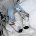 thumbnail image 5 of Gukieu Horses Running Through The Water Print Contrast Color Mid-calf Socks, Sweat-wicking Athletic Socks, Unisex Clothing Accessories, 5 of 6