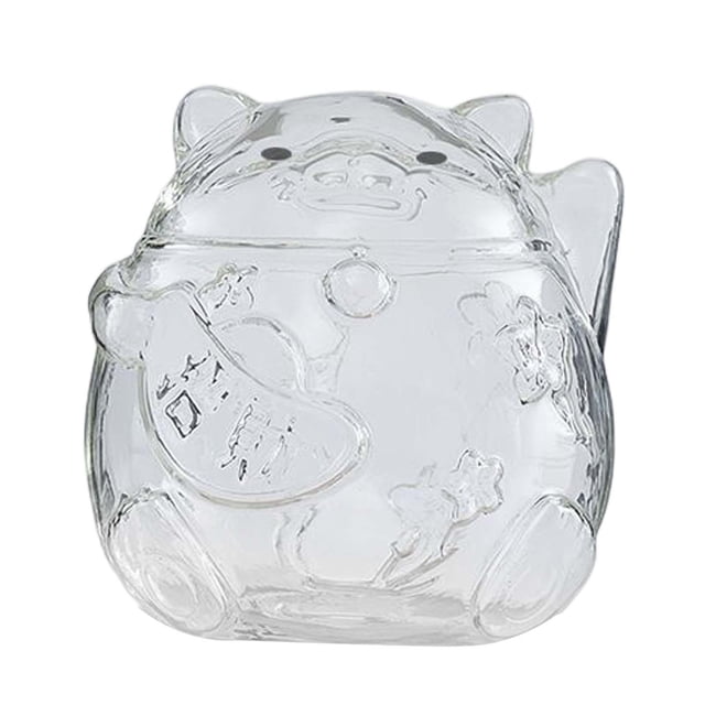 Hucha de cristal con forma de gato para niños, hucha para ahorrar dinero, decoración de mesa, Adorable tarro para ahorrar dinero de 11x12cm, elegante