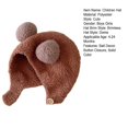 thumbnail image 7 of Joernso Cute Winter Warm Kids Girl Boys Baby Hat Fleece Hat with Ball Decor Patchwork Color Ear Hat Soft Newborn Bonnet Hat, 7 of 7