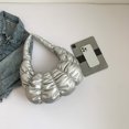 thumbnail image 3 of Bolso Mano JShteea Cloud para Mujer plisado PU plata, 3 of 9