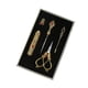 thumbnail image 2 of Kit de bordado completo, kit de costura, enhebrador de alfileres, punzón multiusos para principiantes y mujeres. Oro, 2 of 9