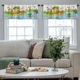 thumbnail image 4 of LALILO Kitchen Curtain Valance Boy Rock And Fish Cartoon With Rod Pocket Window Curtain 52"x 18" Set of 2, 4 of 5