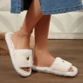 thumbnail image 6 of Wensltd Women's Fuzzy Flat Slippers Memory Foam Fall Winter Cute Open Toe House Slippers Indoor Outdoor, 6 of 9