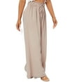 thumbnail image 5 of Women's Boho Plain Wide Leg Apricot Pants Petite M (6), 5 of 5