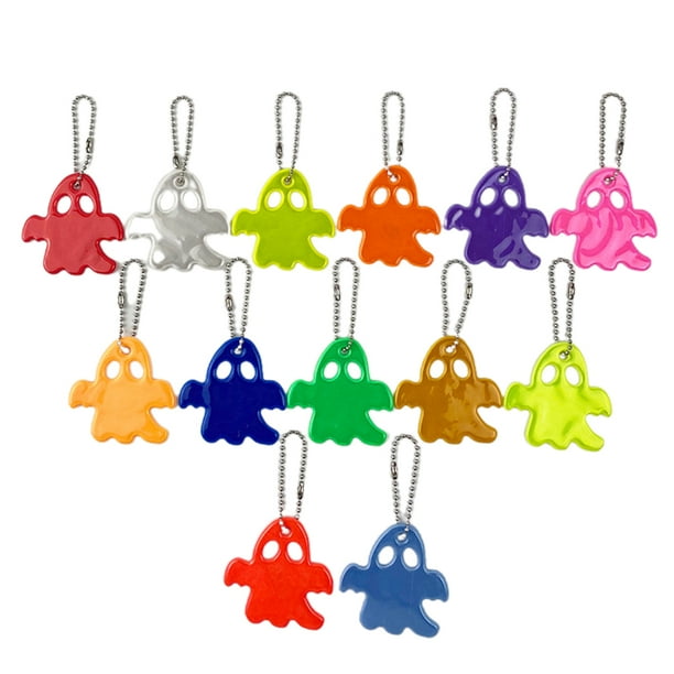 12 Etiquetas Colgantes Para Bolsa Reflectante Fantasma, Reflectores De Bicicleta, Etiqueta Reflectante De Seguridad Para Halloween