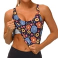 thumbnail image 3 of Pofeuu Leaves Flower Print Sports Bra for Women Sexy Vest Yoga Running Gym Fitness Crop Bras Tops-Large, 3 of 8