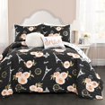 thumbnail image 1 of Vintage Paris Rose Butterfly Script Edredón Negro Juego de 5 piezas Full / Queen Lush Decor 16T005347, 1 of 2