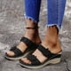 thumbnail image 5 of Zapatillas de cuña para mujer de fondo plano con tacón alto y flores informales retro de verano Wmkox8yii ytu7897, 5 of 9