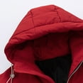 thumbnail image 4 of XUNKUSGA Puffer Jacket Men Solid Color Thicken Padded Winter Coats for Men Warm Casual Waterproof Hooded Puffer Coat Lightweight Windproof Down Coat with Adjustable Hem and Pocket S-4XL Red, 4 of 7