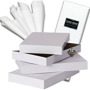 White Shirt Gift Boxes Pack of 12 with 20 Sheets of Tissue Paper for Wrapping Presents for Christmas Gifts, Wedding gift Wrapping Baby or Bridal Shower Gifts