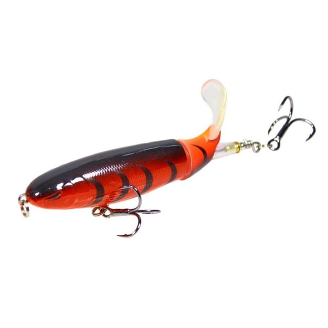 Señuelos Pesca Con Hélice Cebo Duro Artificial Falso 10cm (negro Y Rojo)