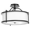 thumbnail image 1 of FRIDEKO HOME Semi Flush Mount Ceiling Light - 15.7 Inch Fixture with Metal Frame Fabric Shade for Living Room, Bedroom, Kitchen, Dining Room, Entrywa, 1 of 7