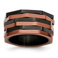 thumbnail image 1 of Stainless Steel Black & Brown IP-plated Ring Size: 6; for Adults and Teens; for Women and Men, 1 of 6