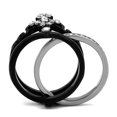 thumbnail image 3 of TK2187 - Two-Tone IP Black Stainless Steel Ring with AAA Grade CZ in Clear, 3 of 4