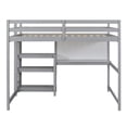 thumbnail image 4 of Harper & Bright Designs Full Size Loft Bed with Desk and Shelves, Wooden Loft Bed with Storage Shelves and Writing Board, Full Loft Bed Frame for Kids with Stairs, Gray, 4 of 11