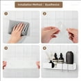 thumbnail image 5 of ABCOOL Shower Caddy Floating Bathroom Shelves - Set of 2, No Drill Wall Mounted Adhesive Hanging Shelves with Hooks Decorative Storage Shelves for Kitchen Living Room Bedroom, 5 of 6
