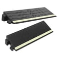 thumbnail image 2 of ZHZFKQ 2026 New 2Pcs Door Threshold Ramp Wheelchair Ramp Entry Ramp with Fluorescent Strips for Transition Threshold Step Doorways Supermarket Entry and Garage Black, 2 of 7