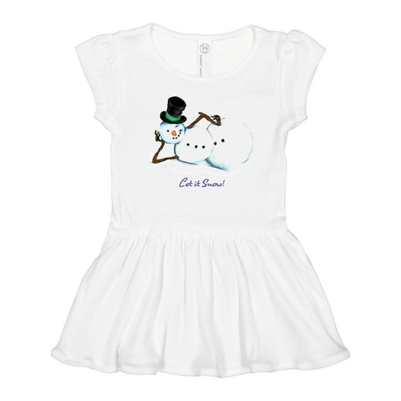 Inktastic Let it Snow Sassy Snowman in Top Hat Girls Toddler Dress