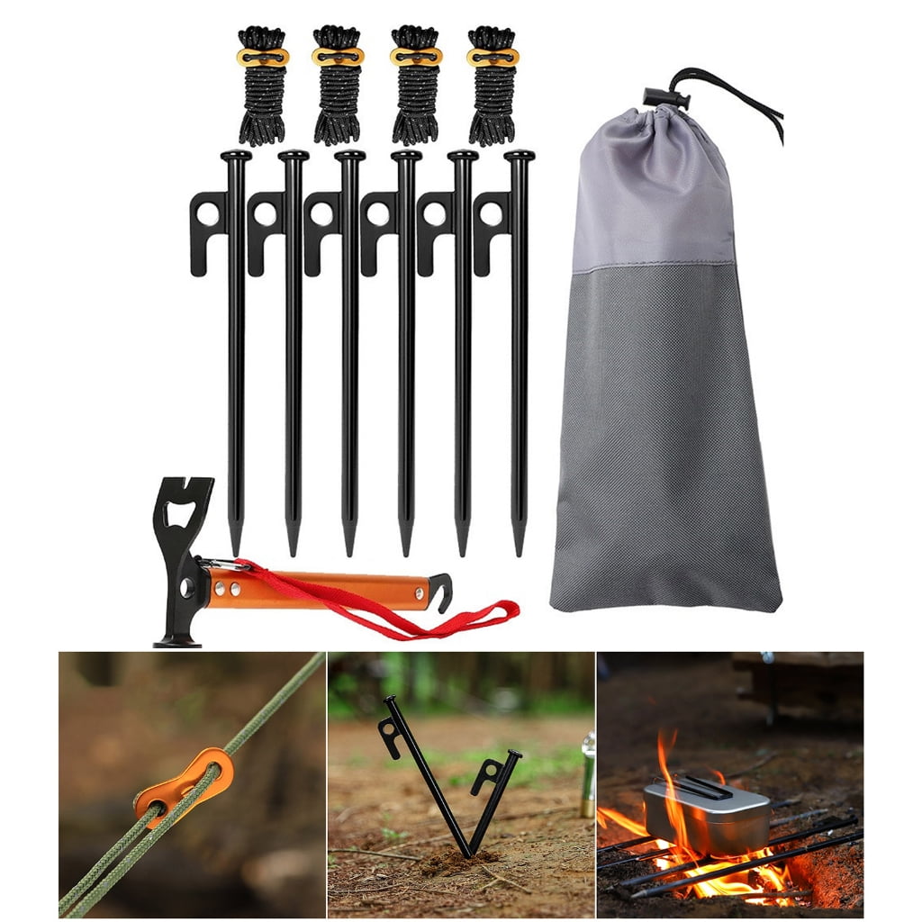 MOMOJIA Camping Tent Stakes, Aluminum Alloy Canopy Stakes Spikes Heavy Duty Tent Peg