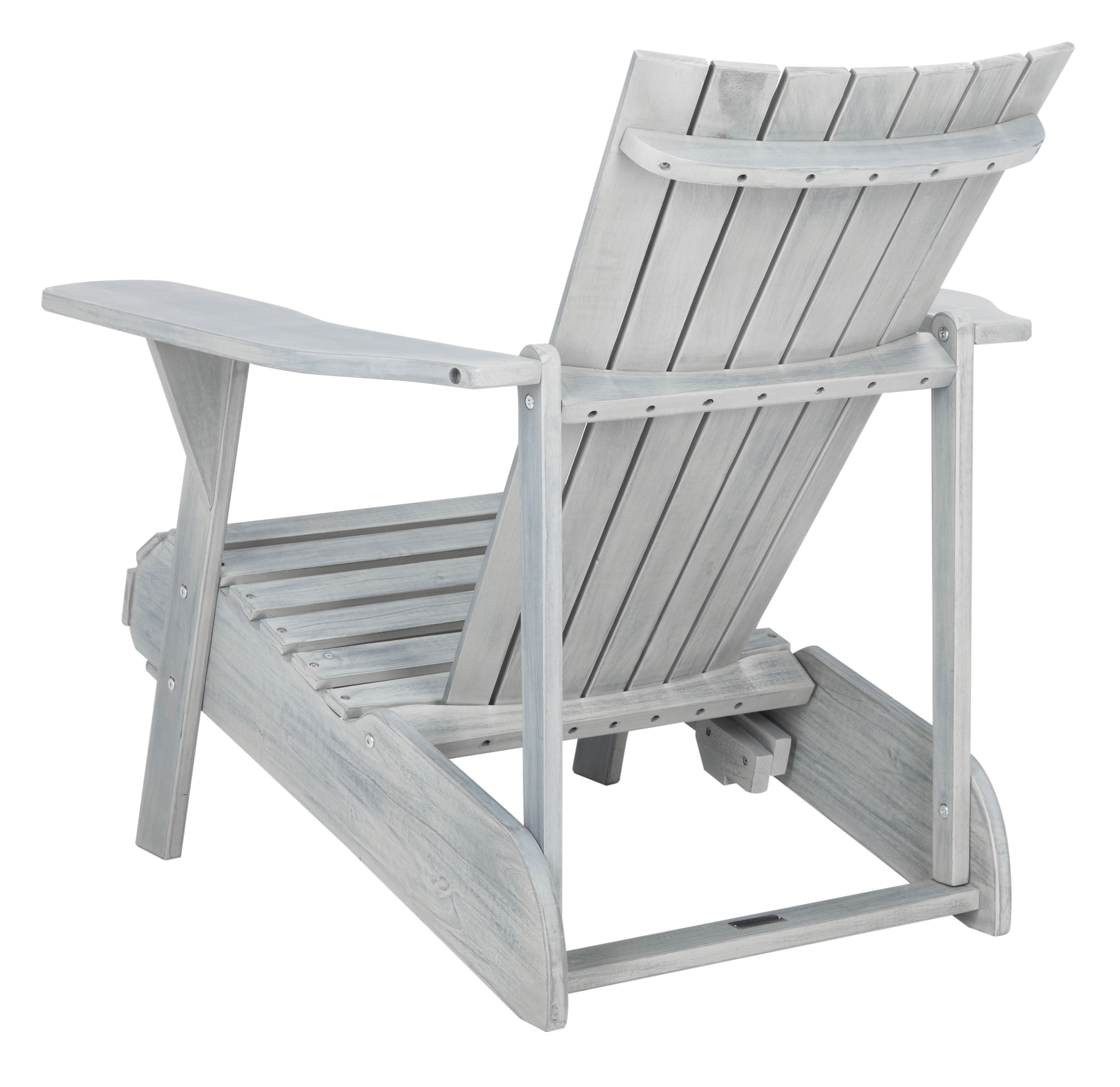 SAFAVIEH Merlin Outdoor Patio Adirondack Chair w/Footrest, Ash Grey