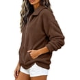 thumbnail image 4 of Enjoytime Fleece Jacket Women Collared Long Sleeve Zip Up Coat Fall Winter Warm Cozy Casual Plus Size Clothes with Pocket, 4 of 8