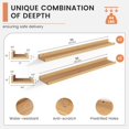 thumbnail image 3 of Floating Picture Ledge Shelves for Wall Set of 4, 36 Inch Solid Wood Wall Shelves with Lip Long Large Nursery Book Shelf for Toys Storage Kids Bookshelf Wall Mounted Living Room Bedroom Decor Frames, 3 of 14