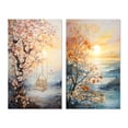 thumbnail image 2 of Designart "Bold Sunrise magic Renewal II" Sunrisesunset Wall Art Set Of 2 - Yellow Landscapes Gallery Set For Office Decor, 2 of 7