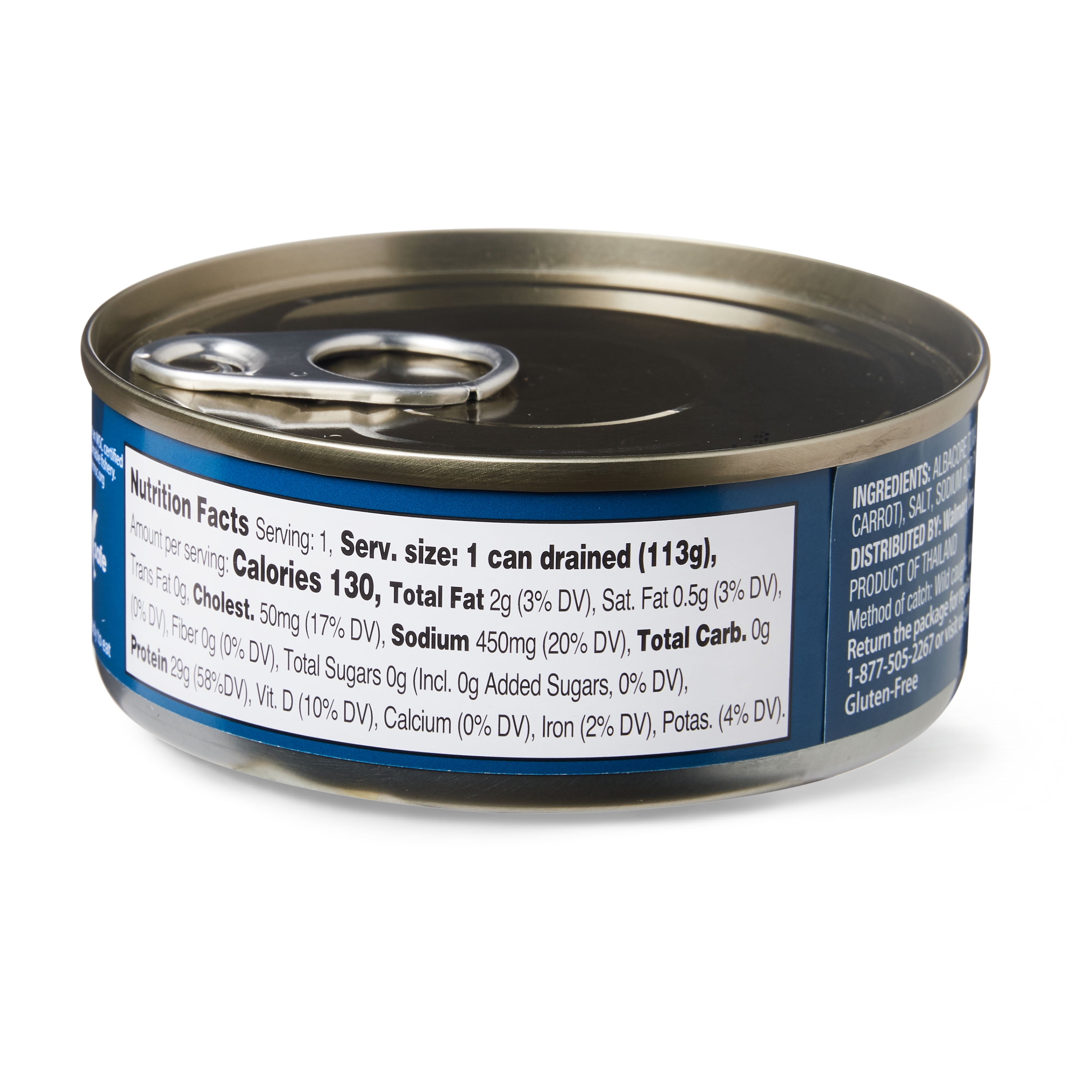 Great Value Certified Solid White Albacore Tuna in Water, 5 oz