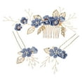 thumbnail image 1 of Peine para el pelo de novia con flores azules Accesorios para el pelo con perlas para novias y damas de honor Adorno para el pelo de novia, 1 of 2