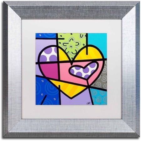 Trademark Fine Art 'Big Heart IV' Canvas Art by Roberto Rafael, White Matte, Silver Frame