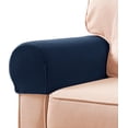 thumbnail image 1 of Fundas elásticas de spandex para reposabrazos de sillas, sofás, sillones y butacas reclinables con pasadores giratorios, 2 unidades (café)., 1 of 5