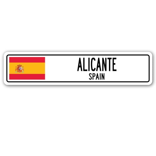 ALICANTE SPAIN Street Sign Spaniard flag city country road wall gift