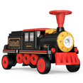 thumbnail image 5 of TOKTOO 12V Powered Ride on Train for Toddlers, Electric Ride on Car Toys w/ Rubber Wheels, Storage Box, LED Headlight, Music Player, Ideal Gift for Boys Girls, Black Red, 5 of 9
