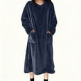 thumbnail image 5 of Bovxnpu Nightgown for Women, Women's Robe Bathrobe Long Keep Warm Long Sleeve Pajamas With Pockets Sleepwear Loungewear, 5 of 9
