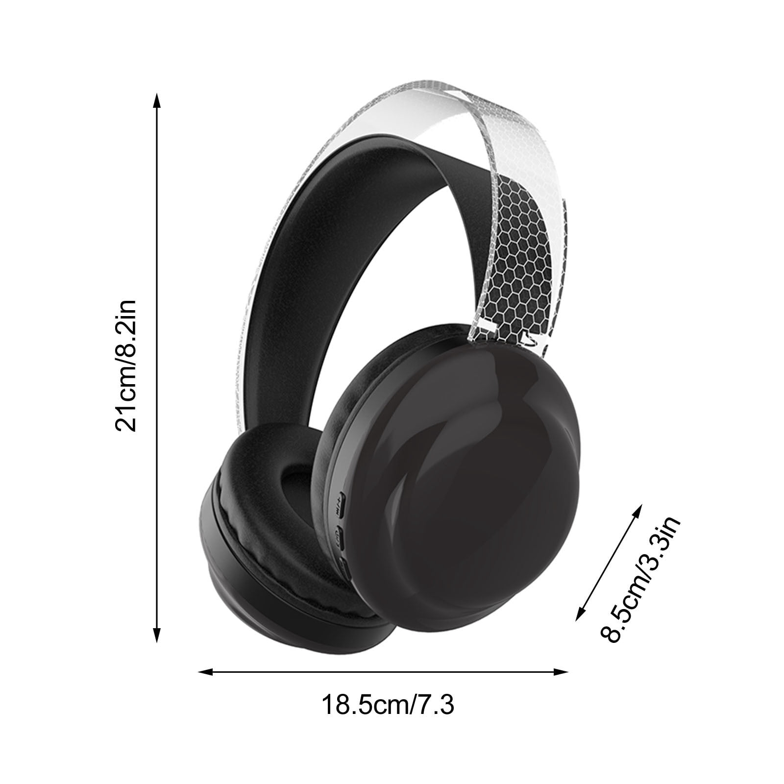 Wireless Headset with Mic for Work, Bluetooth Headset with AI Noise Cancelling Microphone, 65Hrs Working Time Wireless Headset with Microphone for Work from Home/PC/CallCenter/Computer/Laptop - Black