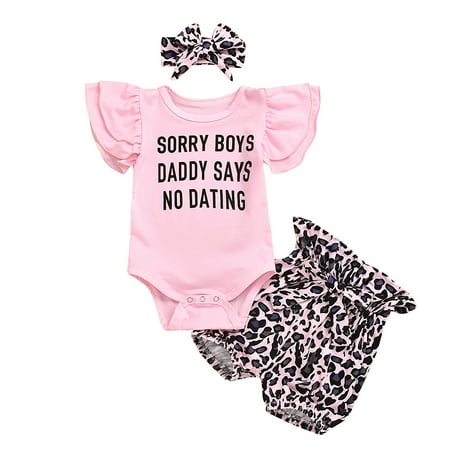 

Baby Girl s Romper Leopard Print Shorts/Long Pants/Skirts with Headband