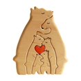 thumbnail image 1 of Wooden Bear Family Statue Animal Statue 6-PERSON FAMILY, 1 of 5