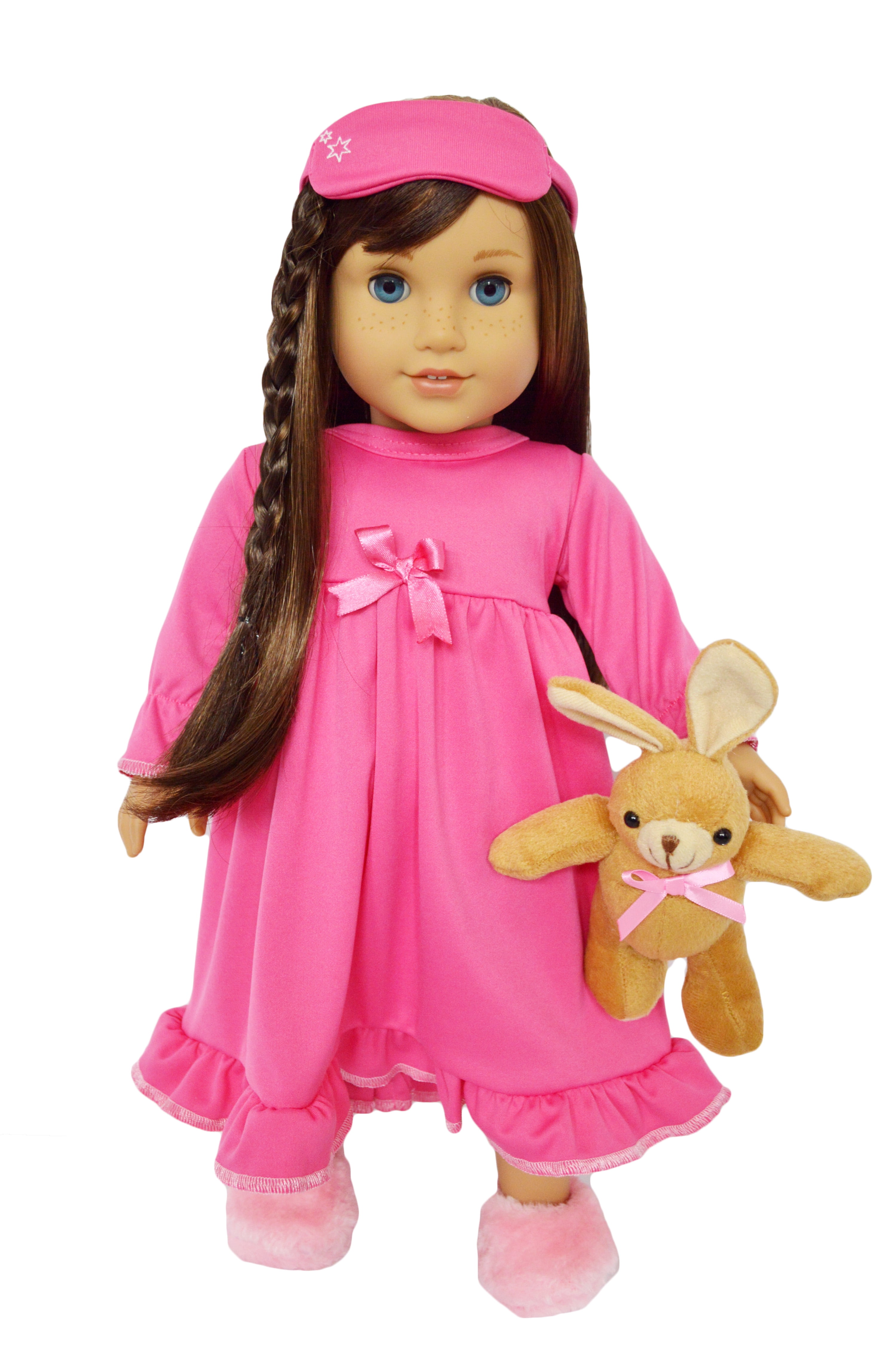 18 Inch Doll Clothes Pink Nightgown With Plush Bunny Fits American Girl Dolls Fits My Life As