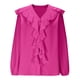 thumbnail image 4 of Camisas de encaje,Blusa informal de manga larga con volantes y cuello en V para mujer, de poliéster, ideal para uso diario, sopatenor, 4 of 8