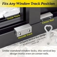 thumbnail image 3 of ChrumpTon Window Locks, 6 Sets Sliding Window Safety Locks with Key, Adjustable No-Drill Window Stopper for Sliding Windows & Doors, Space-Saving Security Bar Alternative (Silver), 3 of 7