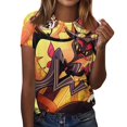 thumbnail image 2 of Hazbin Hotel Camiseta de Manga Corta con Cuello Redondo de Moda Casual para Mujer Fluorescence Yellow/M, 2 of 5