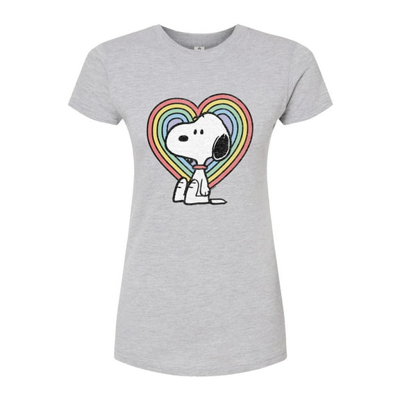 Peanuts - Snoopy Pastel Heart - Juniors Fitted Tee