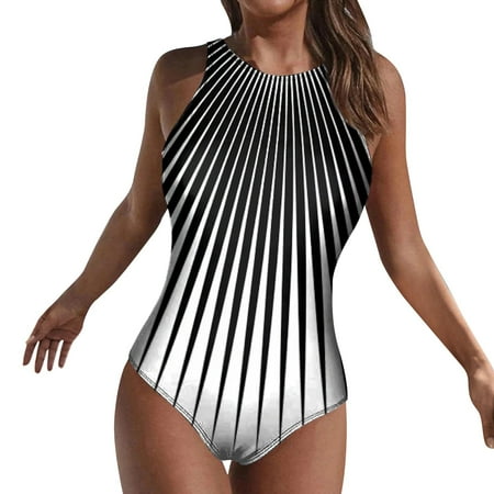 Flash Sale! Beshee One Piece Swimsuit Women Strapless Backless Gradient Printed Fashionable Swimsuit Womens Swimsuits White XXXXXXL